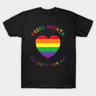 Pride Month Rainbow Love Heart T-Shirt